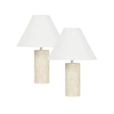 Astrid Travertine Table Lamp Natural (Set of 2)