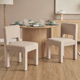 Claude Set of 2 Dining Chairs Beige Velvet