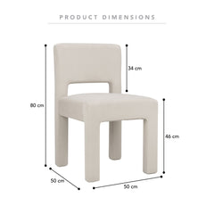Claude Set of 4 Dining Chairs Beige Velvet