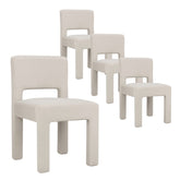 Claude Set of 4 Dining Chairs Beige Velvet
