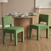 Claude Set of 2 Dining Chairs Green Velvet