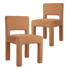 Claude Set of 2 Dining Chairs Rust Velvet