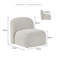 Luca Block Accent Chair Cream