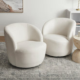 Sadie Swivel Armchair Cream (Set of 2)