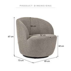 Sadie Swivel Armchair Mushroom (Set of 2)