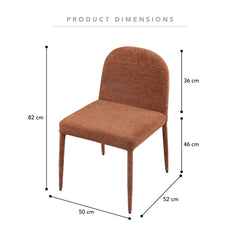 Set of 2 Toledo Dining Chairs Cinnamon