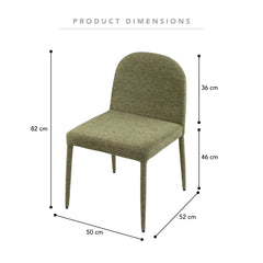 Set of 2 Toledo Dining Chairs Olive