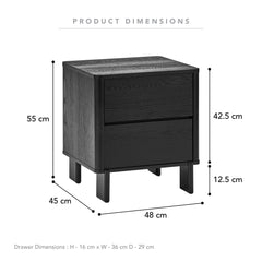 Taupo Bedside Table Black
