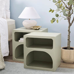 Santorini Bedside Table Green (Set of 2)