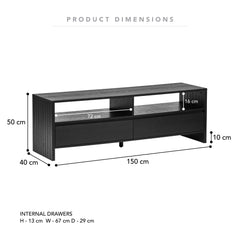 Harper Entertainment Unit Black (150cm)