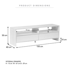 Harper Entertainment Unit White (150cm)