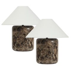 Blake Marble Table Lamp Cocoa (Set of 2)
