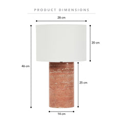Quinn Marble Table Lamp Terracotta
