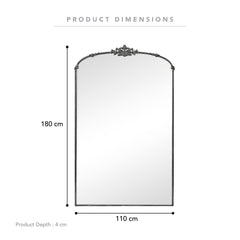 Florence XL 180cm Baroque Mirror Black