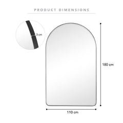 Jasper 180cm Arch Mirror Black