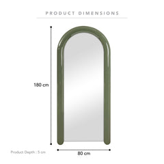 Gigi 180cm Gloss Arch Mirror Green