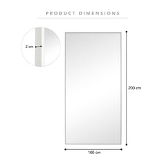 Elle XXL 200cm Rectangle Mirror White