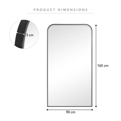 Ivy 165cm Rounded Mirror Black
