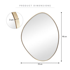 Kai 90cm Pebble Mirror Gold