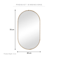 Oakleigh 70cm Oval Solid Oak Mirror Natural