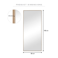 Oakleigh 180cm Rectangle Solid Oak Mirror Natural
