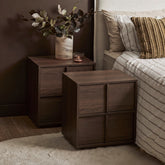 Auggie Bedside Table Walnut (Set of 2)