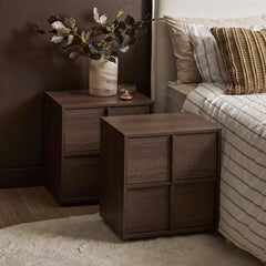 Auggie Bedside Table Walnut (Set of 2)