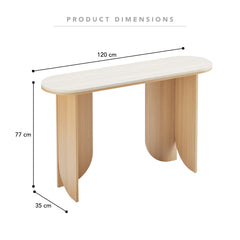 Mason Console Table Oak Travertine Look