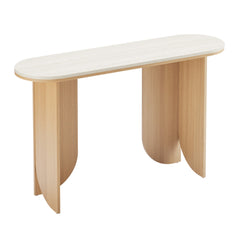 Mason Console Table Oak Travertine Look