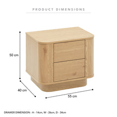 Nina Bedside Table Oak