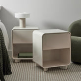 Charlie Gloss Bedside Table Cream (Set of 2)