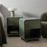 Charlie Gloss Bedside Table Green (Set of 2)