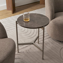 Beau Marble Side Table Grey