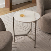 Beau Marble Side Table White