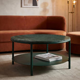Fernando Marble and Metal Coffee Table Green