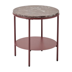 Fernando Marble and Metal Side Table Red