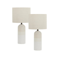 Clayton Modern Ceramic Table Lamp Cream (Set of 2)