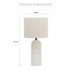 Clayton Modern Ceramic Table Lamp Cream (Set of 2)