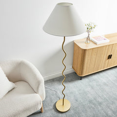 Lulu Squiggle Floor Lamp Gold
