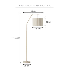 Astrid Hanging Ribbed Floor Lamp Oat