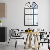 Abbey 105cm Arch Iron Indoor Outdoor Mirror Black