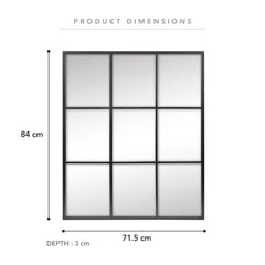 Sophia 70cm Rectangle Mirror Black
