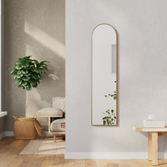 Cindy 120cm Arched Leaning Wall Mirror Gold