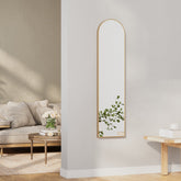 Cindy 120cm Arched Leaning Wall Mirror Gold