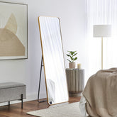 Elle 165cm Rectangle Standing Full Length Mirror Gold