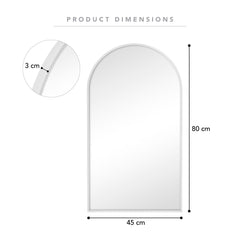 Naomi 80cm Arched Wall Mirror White