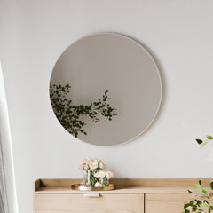 Linda 90cm Round Wall Mirror White