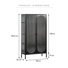 Eve Modern Large Metal Cabinet Black