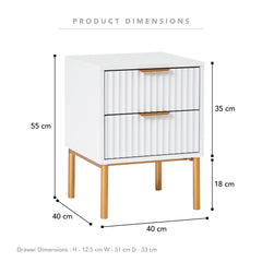 Indy Bedside Table White