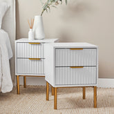 Indy Bedside Table White (Set of 2)
